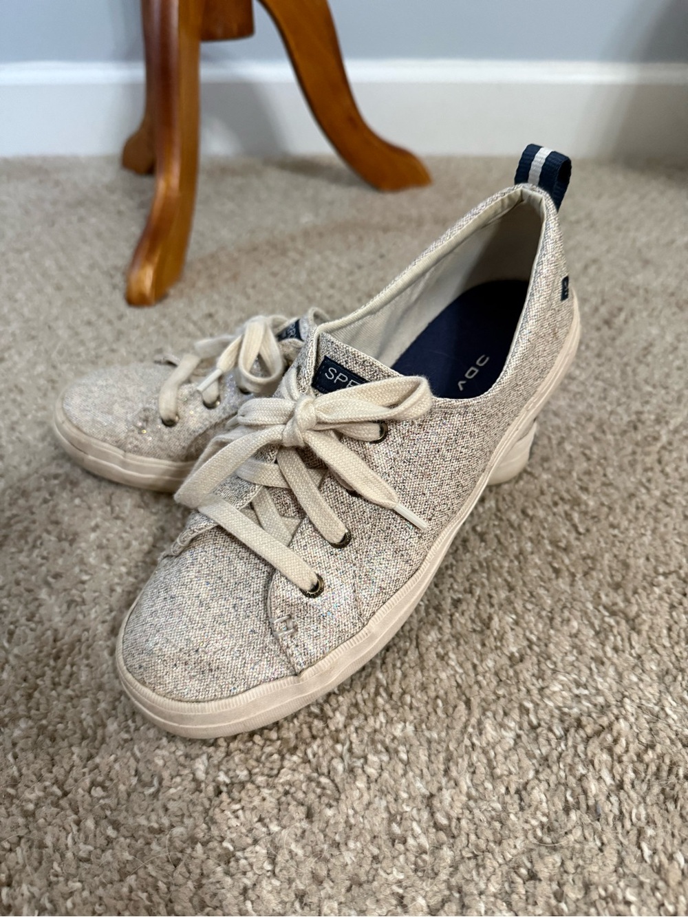 Sperry Glitter Casual Lace-Up Sneakers in go Natural Tweed